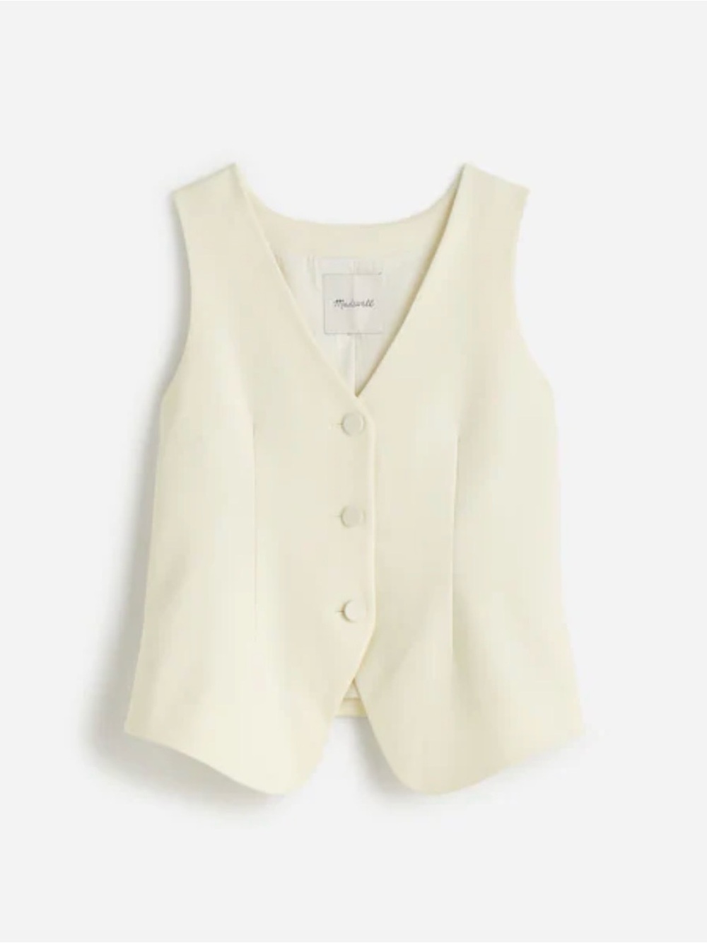 Madewell Cream Button Front Vest - Picture 6 of 6